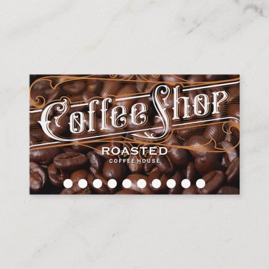 Carte De Fidélité Fèves de café | Café (Devant)