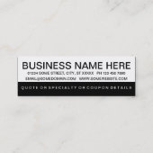 Carte De Fidélité fidélisation audacieuse des clients du CHANGEMENT  (Dos)