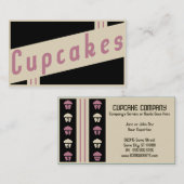 Carte De Fidélité fidélisation de la clientèle de rétro cupcake (Devant / Derrière)