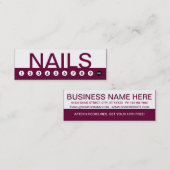 Carte De Fidélité fidélisation de la clientèle NAIL SALON (Devant / Derrière)