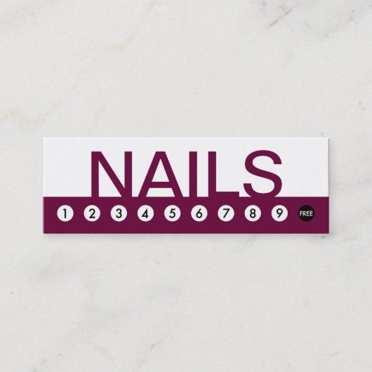 Carte De Fidélité fidélisation de la clientèle NAIL SALON (Devant)