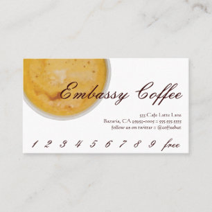 Carte De Fidélité Fidélité/carte perforée de boissons de café