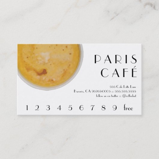 Carte De Fidélité Fidélité/carte perforée de boissons de café de (Devant)