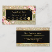 Carte de fidélité Fille Floral Parties scintillant (Devant / Derrière)