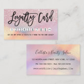 Carte De Fidélité Fille rose Parties scintillant Iridescente Ombre (Devant / Derrière)