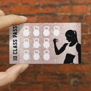 Carte De Fidélité Fitness 10 Classe Pass Girl Blush Rose Parties sci
