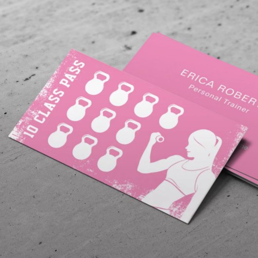 Carte De Fidélité Fitness 10 Classe Pass Girl Rose Loyauté