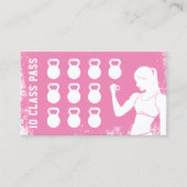 Carte De Fidélité Fitness 10 Classe Pass Girl Rose Loyauté (Devant)