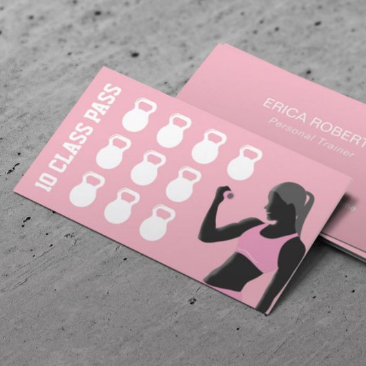 Carte de fidélité Fitness Personal Trainer Rose