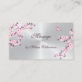 Carte de fidélité Fleur Cerisier Rose Argent (Dos)