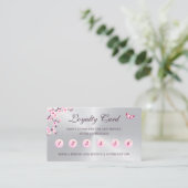 Carte de fidélité Fleur Cerisier Rose Argent (Debout devant)