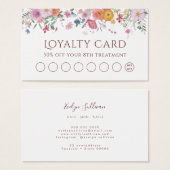 Carte de fidélité fleur sauvage fraîche (Devant & derrière)