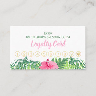 Carte De Fidélité Fleur tropicale 10e nomination Personnalisée