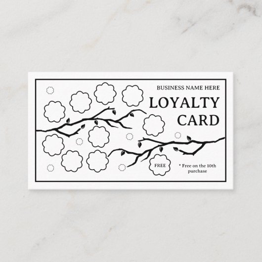 Carte De Fidélité Fleurs sur branches Élégant (Devant)
