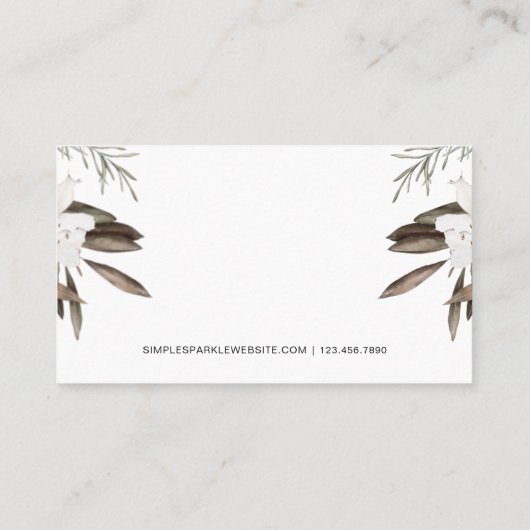 Carte De Fidélité Floral Boho feuilles (Dos)