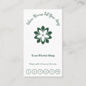 Carte De Fidélité Florist blanc et vert sur mesure (Devant)