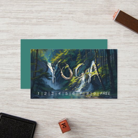 Carte De Fidélité Forêt naturelle YOGA Texte caché Méditation Enseig (Devant/Arrière en situation)