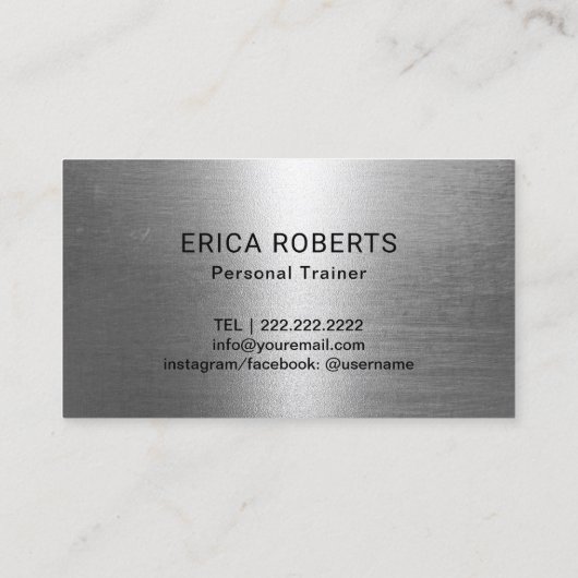 Carte De Fidélité Forfait 5 Classe Pass Métal moderne (Dos)