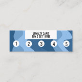 Carte De Fidélité Formes d'onde bleue Façade à la main Icônes social (Devant)