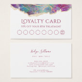 Carte de fidélité Fuchsia aquamarine opal design (Devant & derrière)