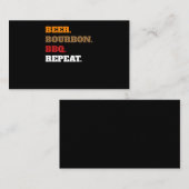 Carte De Fidélité Fun Beer Bourbon Barbecue Répétition Hommes Femmes (Devant / Derrière)
