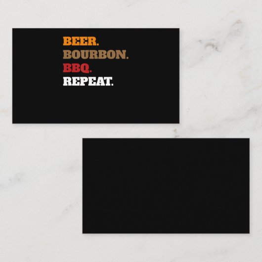 Carte De Fidélité Fun Beer Bourbon Barbecue Répétition Hommes Femmes (Devant / Derrière)