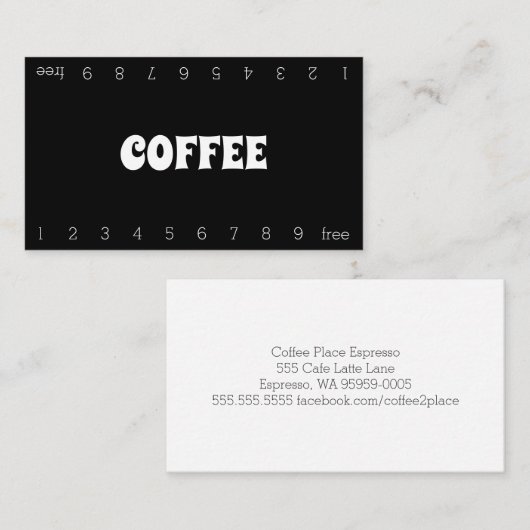 Carte De Fidélité Fun Bold Double Nombre Loyalty Coffee Punch Card (Devant / Derrière)