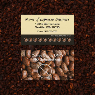 Carte De Fidélité Funny Espresso Punch Card Coffee Beans