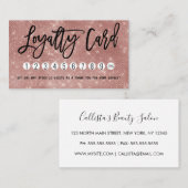 Carte De Fidélité Gamme Chic Rose Or Parties scintillant Séquences M (Devant / Derrière)