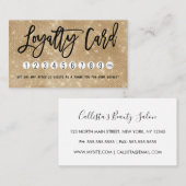 Carte De Fidélité Gamme de Parties scintillant Or Chic Glamour (Devant / Derrière)