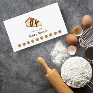 Carte De Fidélité Gâteau au fromage au chocolat à l'aquarelle
