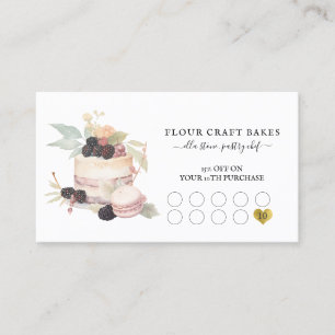 Carte De Fidélité Gâteau boulangerie pâtisserie Chef Cater Black Loy