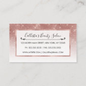 Carte De Fidélité Girl Faux Rose Parties scintillant de séquence or (Dos)