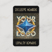 Carte De Fidélité Glam Black & Faux Gold Parties scintillant Rewards (Devant)