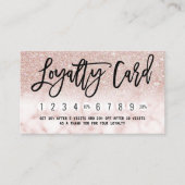 Carte De Fidélité Glam Moderne Chic Rose Gold Parties scintillant Ma (Devant)