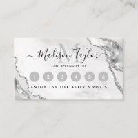 Glam Silver Grey Parties scintillant Agate Marbre 