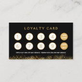Carte De Fidélité Glamorous Black & Gold Lash Tech  (Dos)