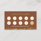 Carte De Fidélité Glamorous Gold & Brown Lash Tech  (Dos)