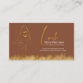 Carte De Fidélité Glamour Gold & Brown Lash Tech (Devant)