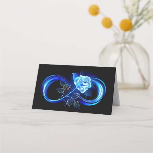 Carte De Fidélité Glowing infinity with blue rose (Devant)