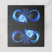 Carte De Fidélité Glowing infinity with blue rose (Extérieur déplié)