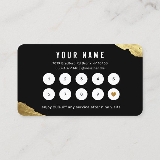 Carte de fidélité Gold (Dos)