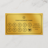 Carte De Fidélité Gold Coffee Cup QR Code Ajouter votre logo (Devant)