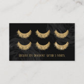 Carte De Fidélité Gold Eyelash Extensions Lash Bar Black Floral (Devant)