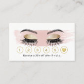 Carte De Fidélité Gold Eyelash maquillage Artiste Blush Pink Loyalty (Devant)