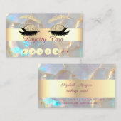 Carte De Fidélité Gold Glitter Faux Lashes Opal Stone (Devant / Derrière)
