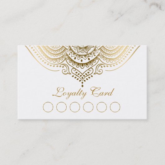 Carte de fidélité Gold Lace Paisley Mandala (Devant)