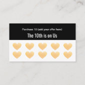 Carte De Fidélité Gold Parties scintillant Heart 10 Salon Punch Fidé (Dos)