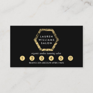 Carte De Fidélité Golden Palms Spray Tanning Logo Black Loyalty Card