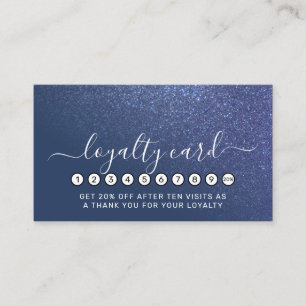 Carte De Fidélité gradient diagonal de la Sparkly Navy Blue Glitter